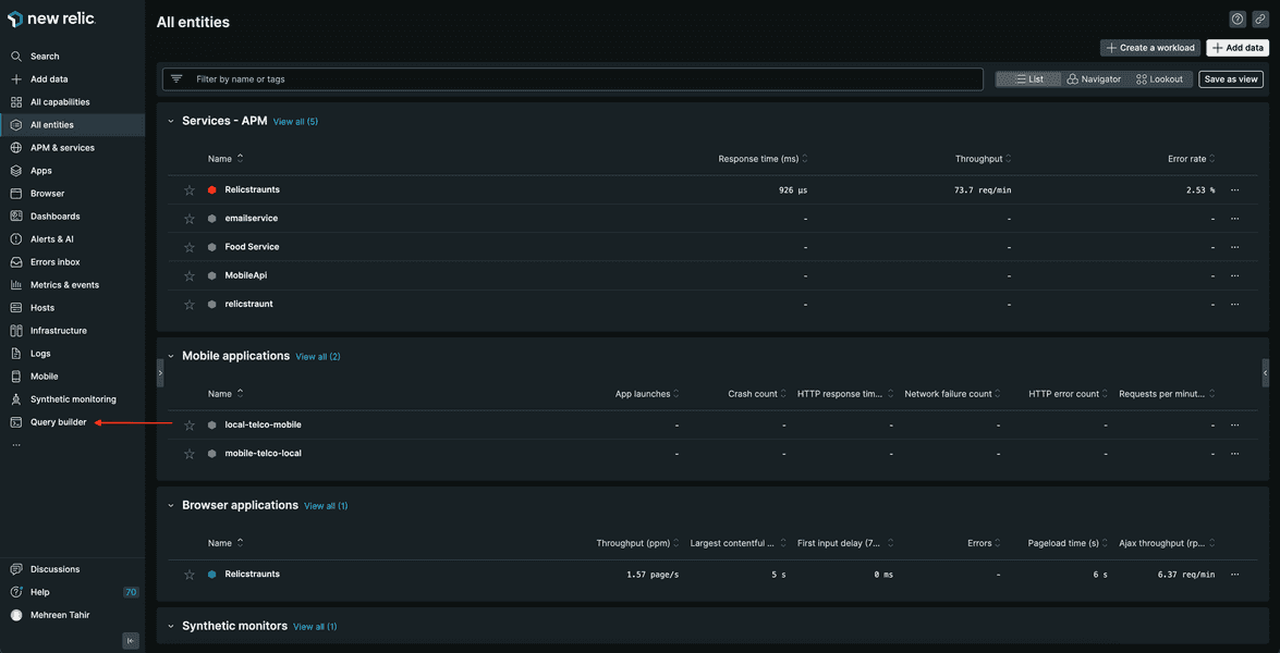 Arrow pointing to Query your data